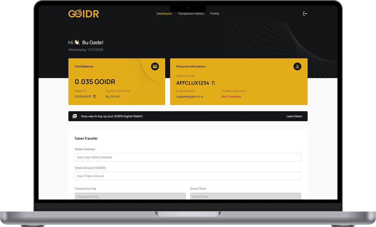 GOIDR: Wallet